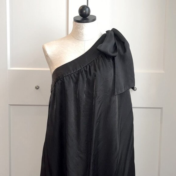 FREE PEOPLE SOA ASYMMETRIC LONG OCCASION DRESS WITH A BOW AND POCKETS - Picture 1 of 8